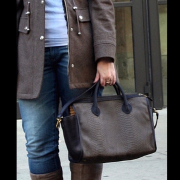 Madewell The Camden Satchel In Embossed Suede RARE - Picture 1 of 13